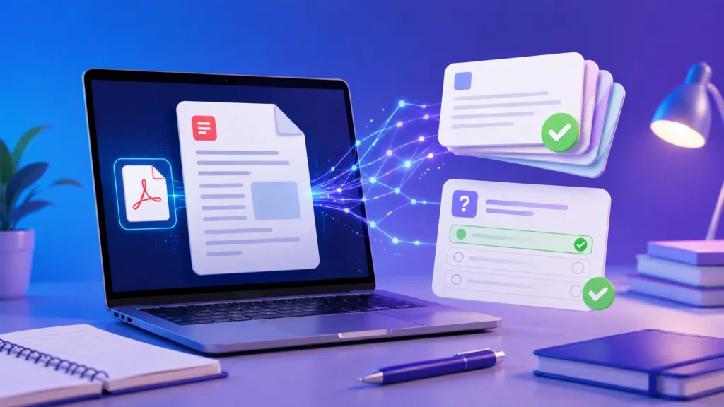 Como criar flashcards e testes no NotebookLM a partir de um PDF